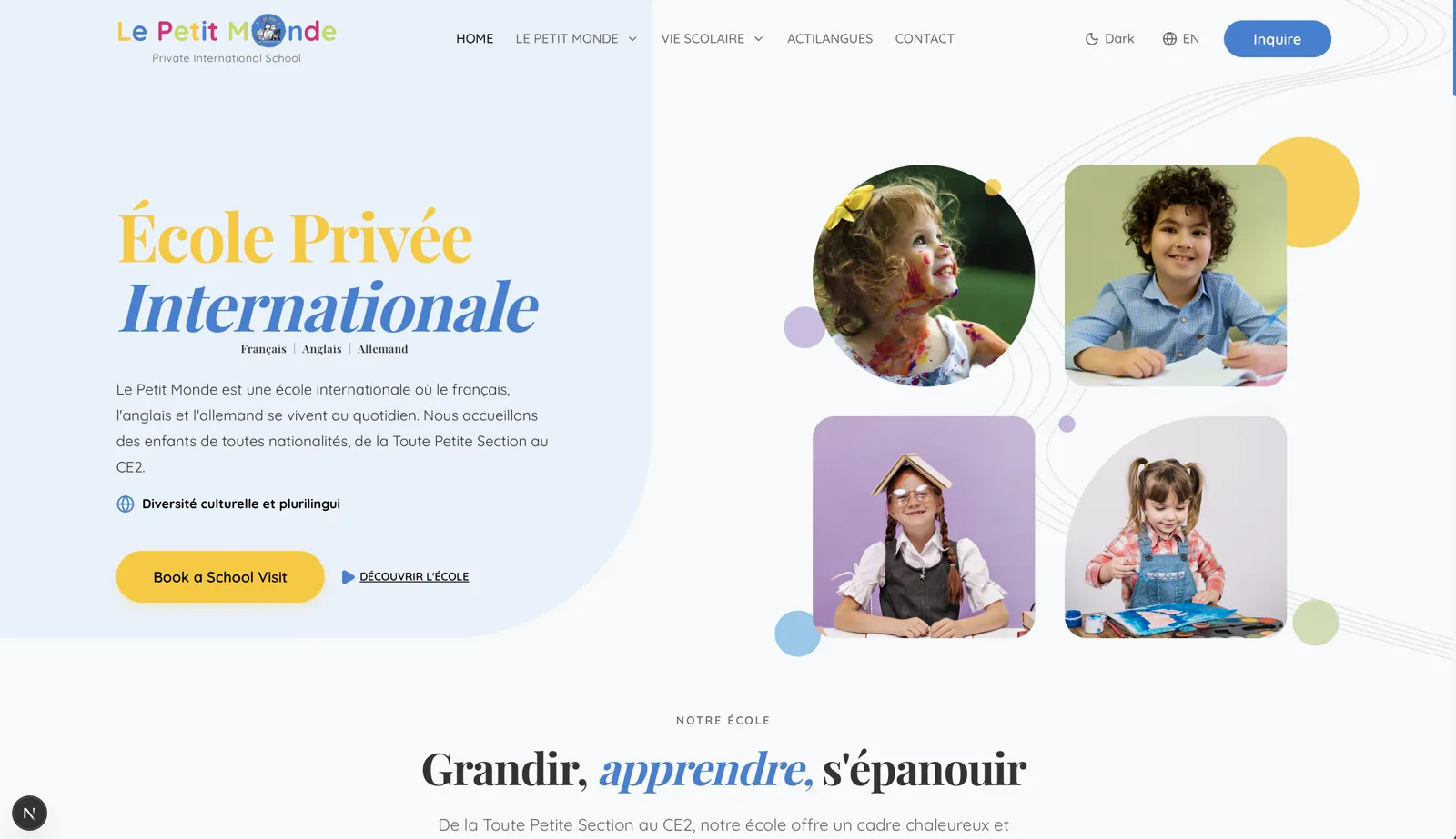 Le Petit Monde — site de l'école